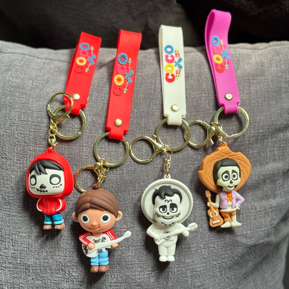 Disney Pixar Coco Movie Keychain Charms Set of 4